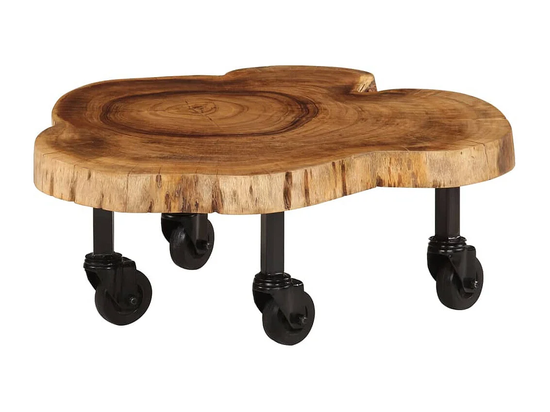 Tavolino da Salotto in Legno Massello di Acacia 60x55x25 cm