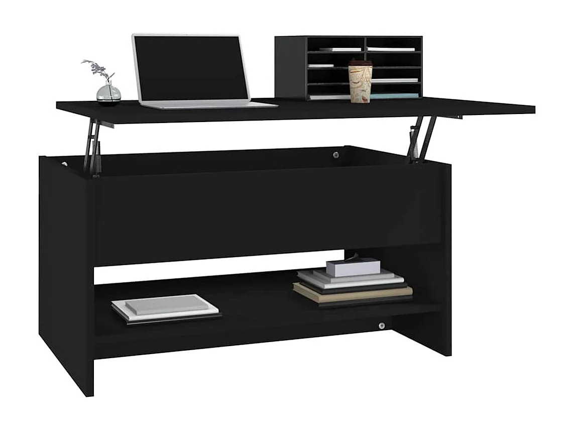 Table basse Noir 80x50x40 cm Bois d'ingénierie