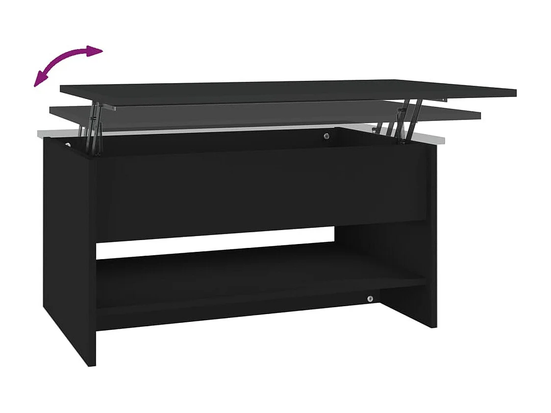 Table basse Noir 80x50x40 cm Bois d'ingénierie
