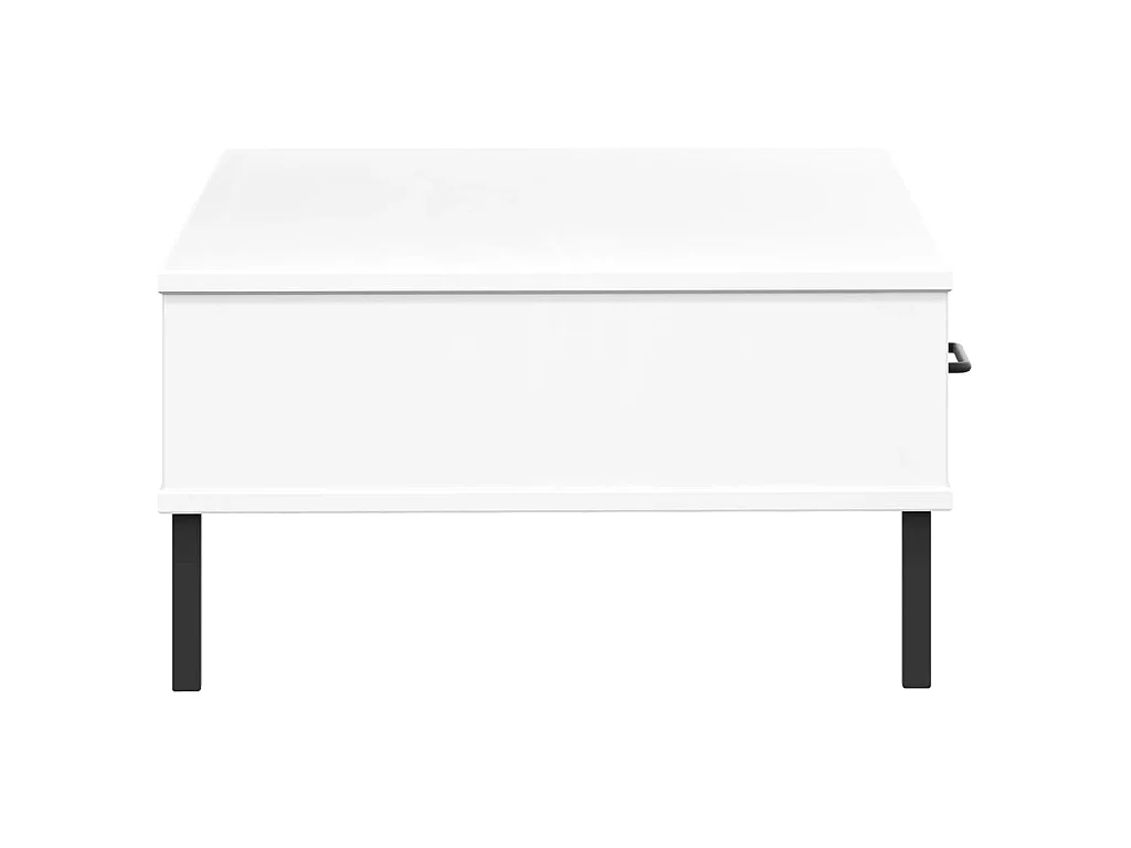 Mesa de centro patas de metal OSLO madera maciza pino blanco