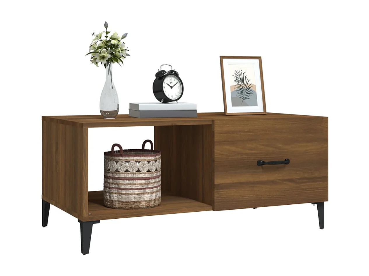 Salontafel 90x50x40 cm bewerkt hout bruin eikenkleur