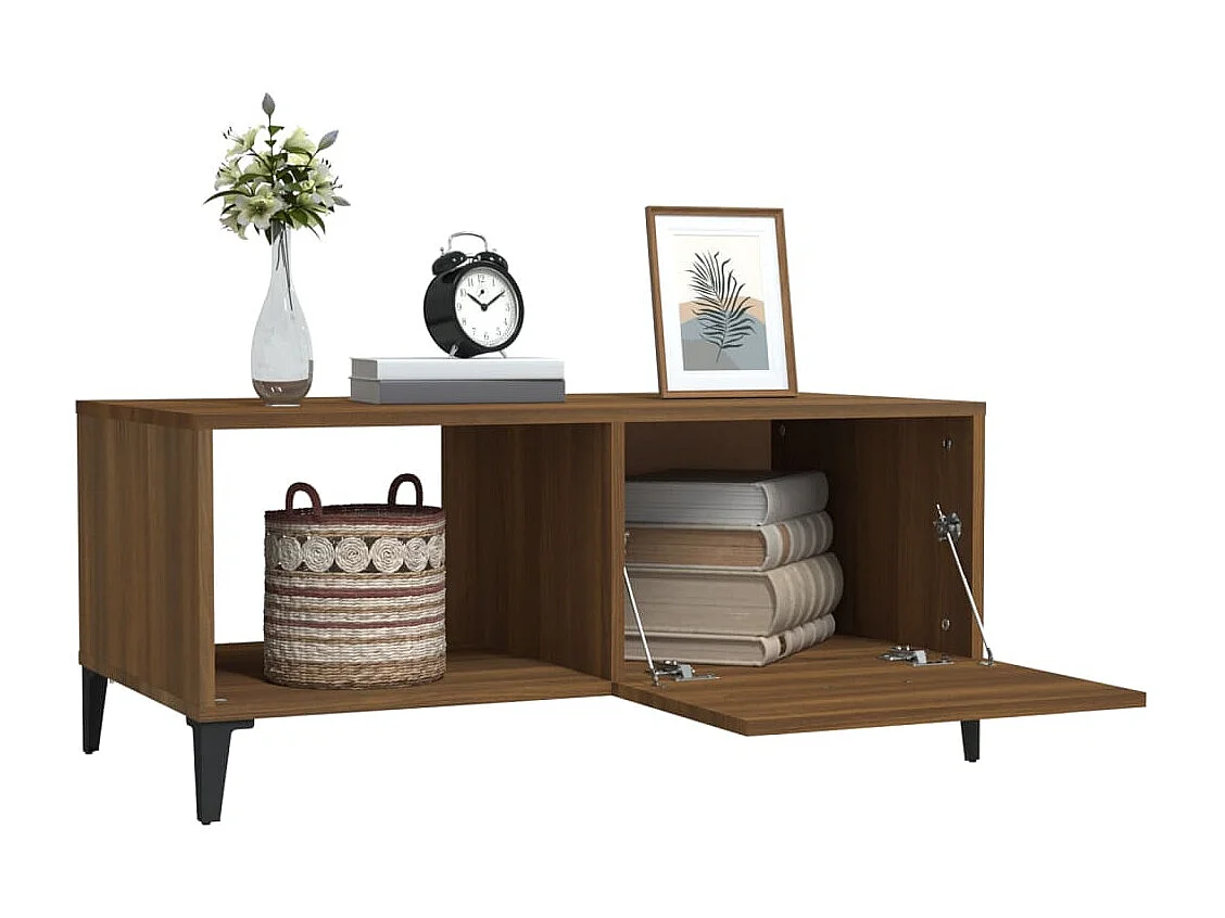 Salontafel 90x50x40 cm bewerkt hout bruin eikenkleur