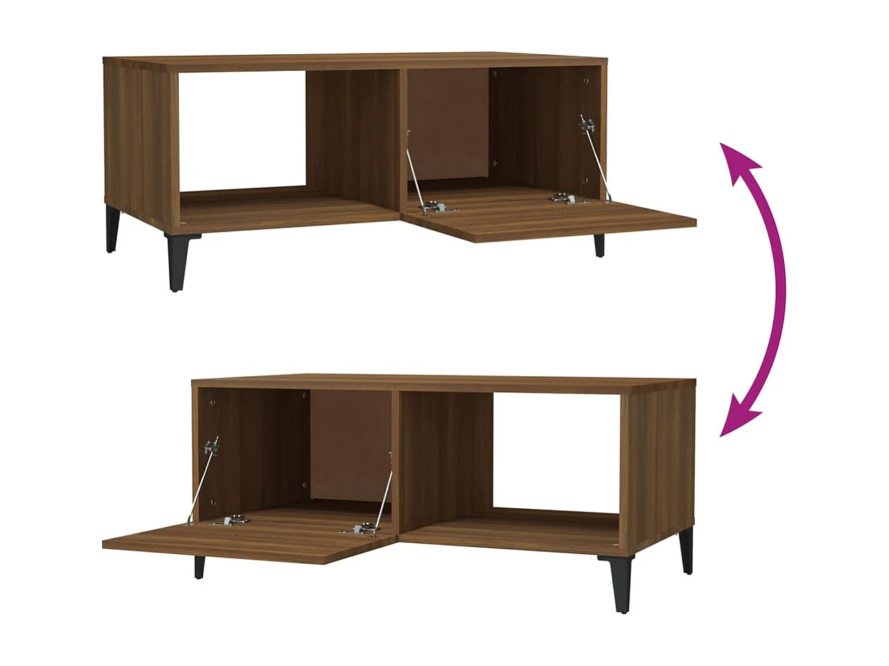 Salontafel 90x50x40 cm bewerkt hout bruin eikenkleur