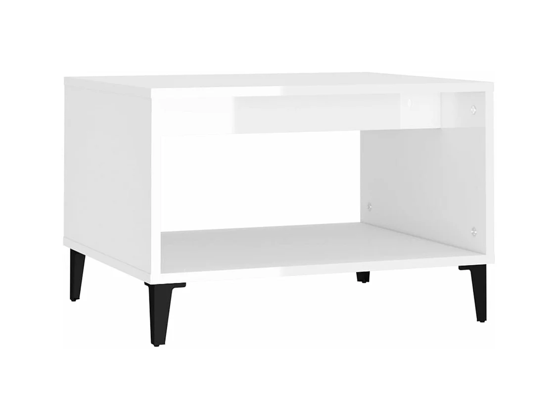 Couchtisch Hochglanz-Weiß 60x50x40 cm Holzwerkstoff