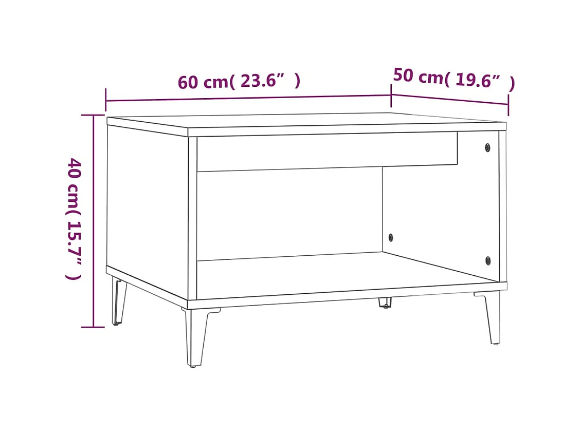 Couchtisch Hochglanz-Weiß 60x50x40 cm Holzwerkstoff