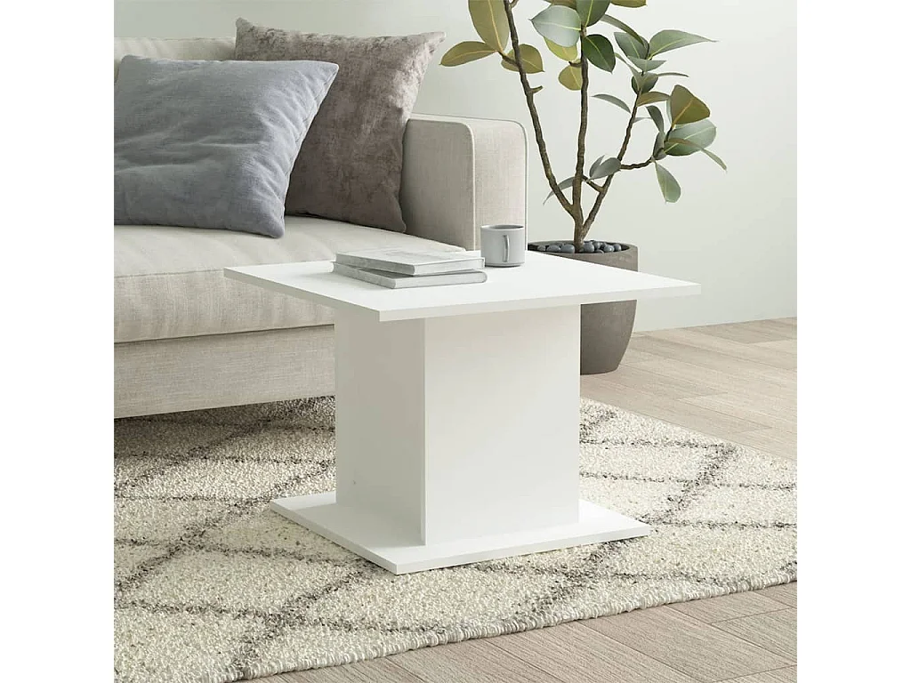 Table basse blanc 55,5x55,5x40 cm bois d'ingénierie