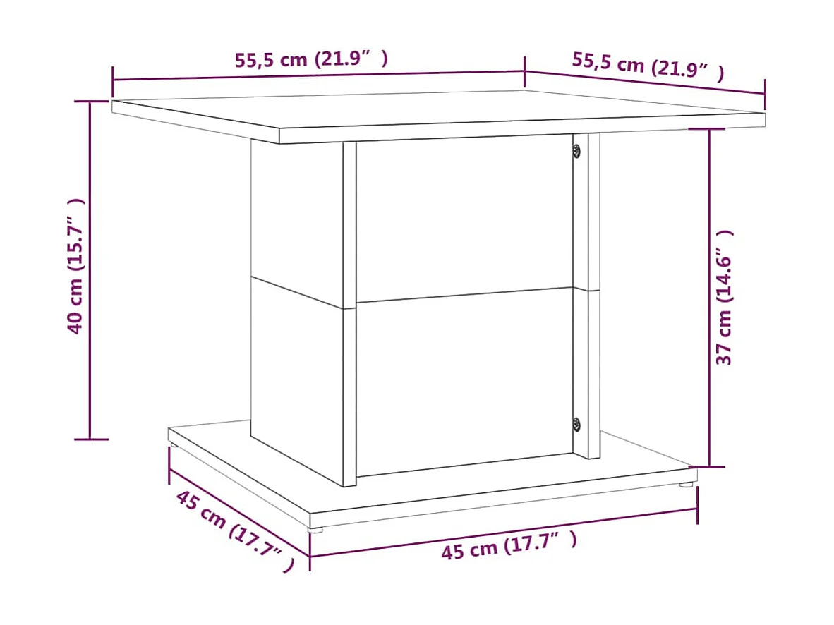 Table basse blanc 55,5x55,5x40 cm bois d'ingénierie