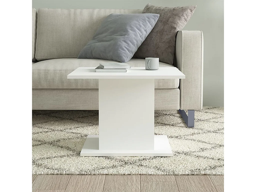 Table basse blanc 55,5x55,5x40 cm bois d'ingénierie