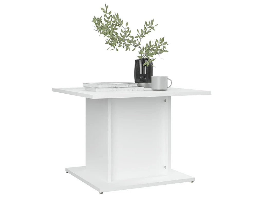 Table basse blanc 55,5x55,5x40 cm bois d'ingénierie
