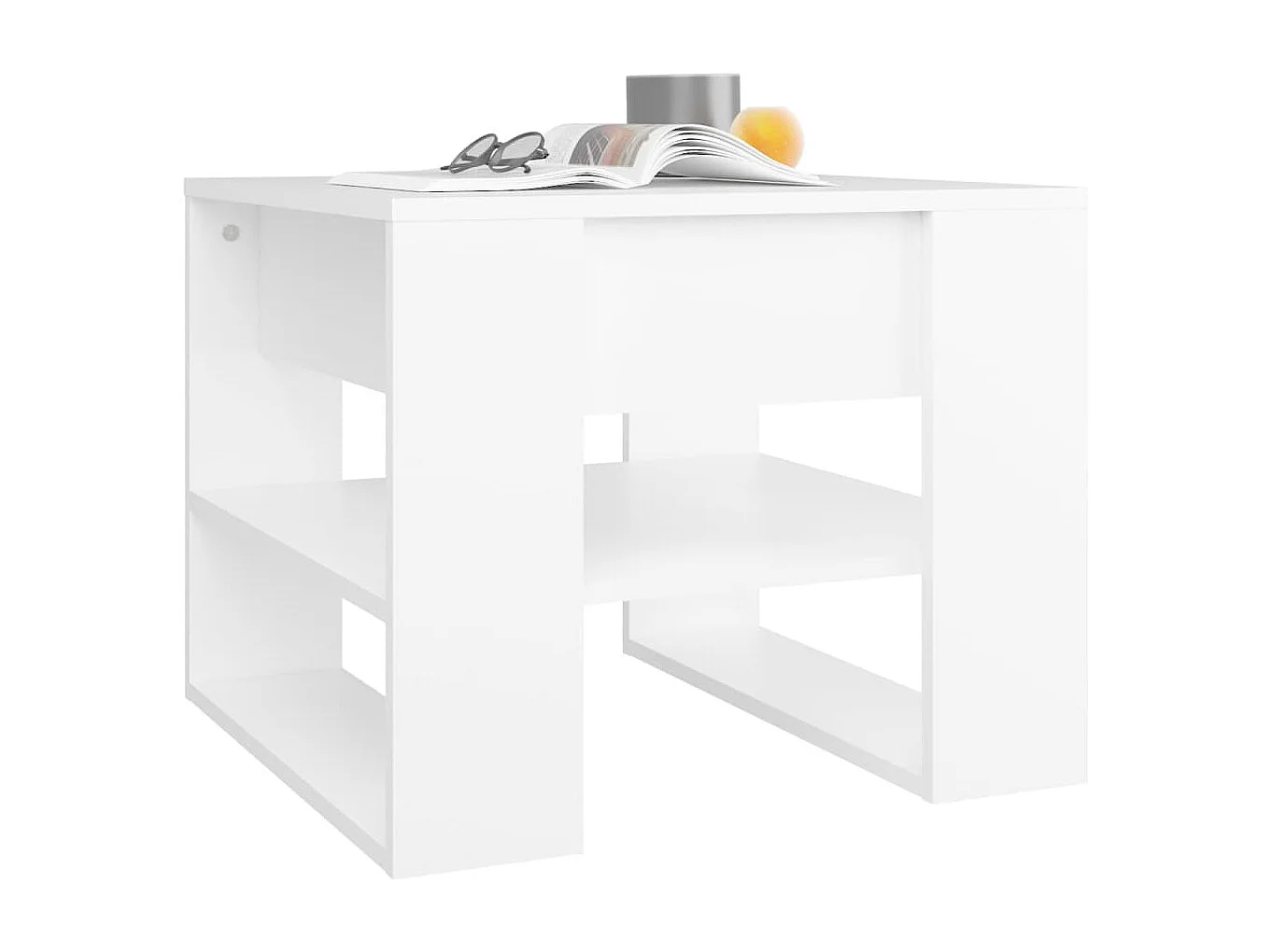 Table basse blanc 55,5x55x45 cm bois d'ingénierie