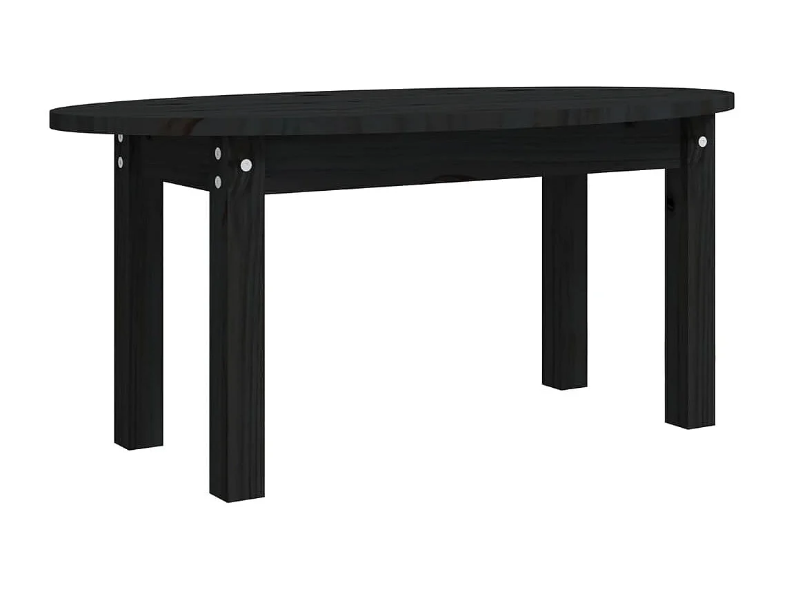 Table basse Noir 80x40x35 cm Bois massif de pin