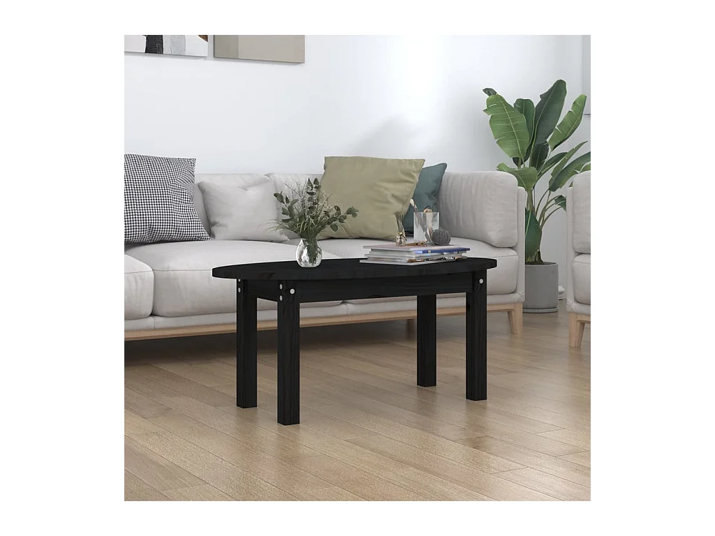 Salontafel 80x40x35 cm massief grenenhout zwart