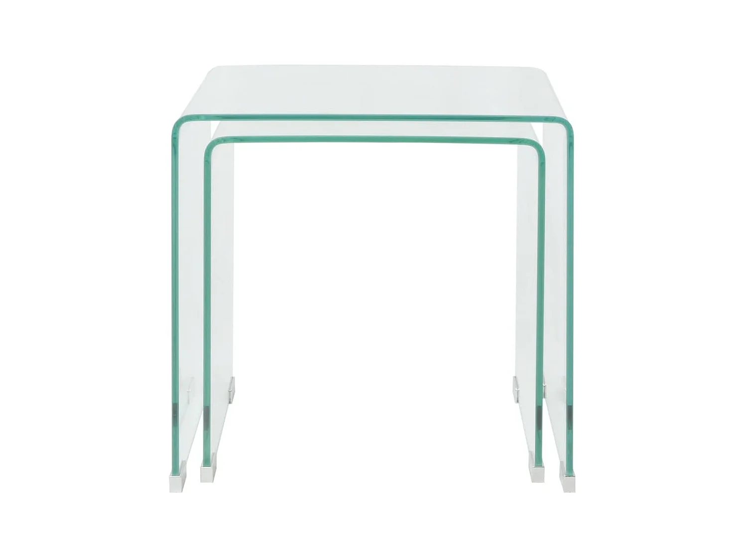 Bijzettafel set 2-dlg transparant gehard glas