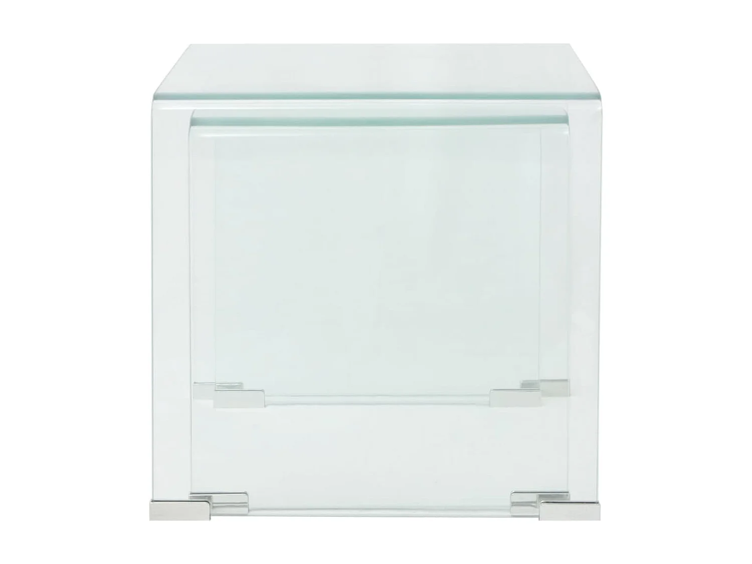 Ensemble de tables gigognes 2 Pièces Verre trempé Transparent