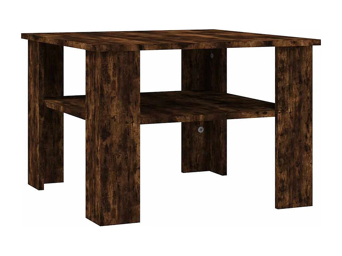 Table basse Chêne fumé 60x60x42 cm Bois d'ingénierie