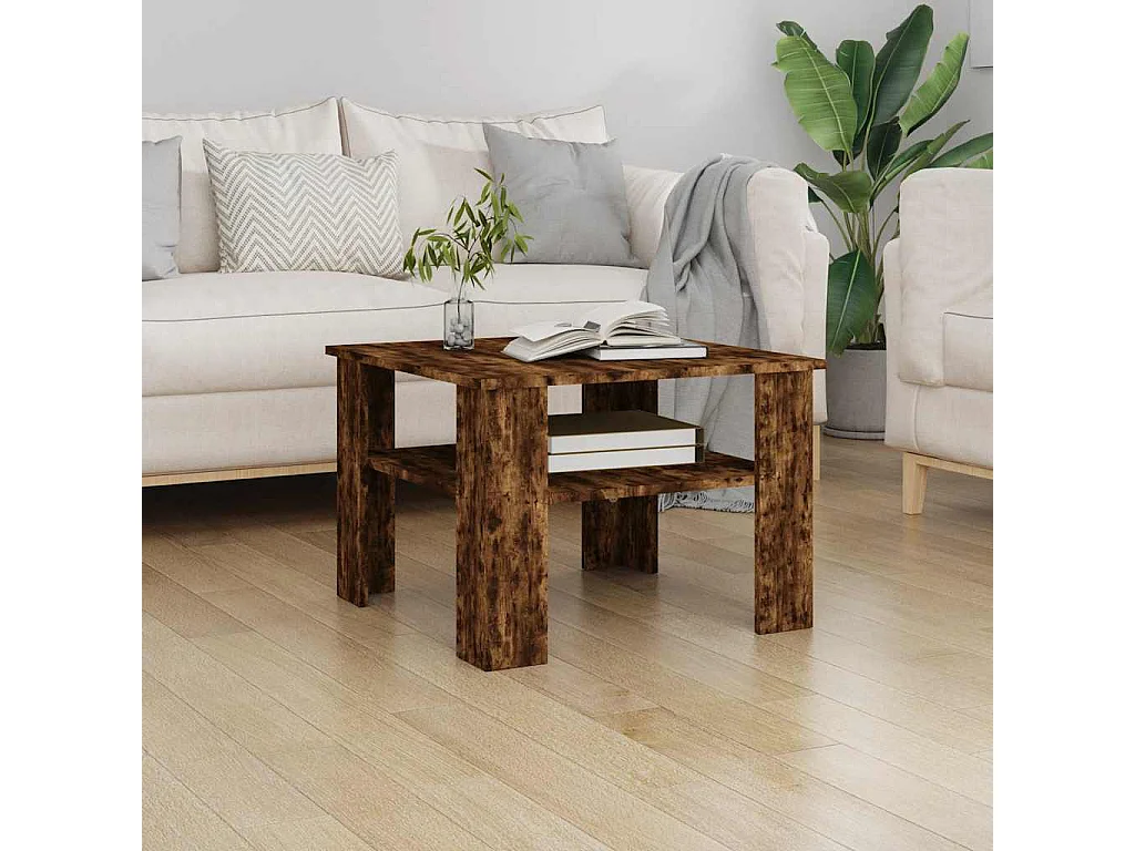 Couchtisch Räuchereiche 60x60x42 cm Holzwerkstoff