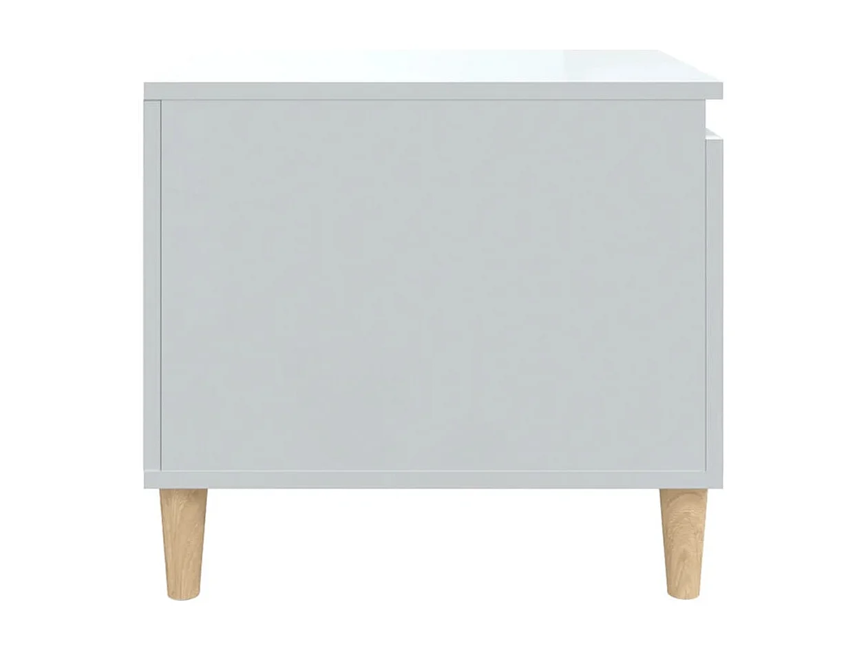 Mesa de centro madera contrachapada blanco brillo 100x50x45 cm