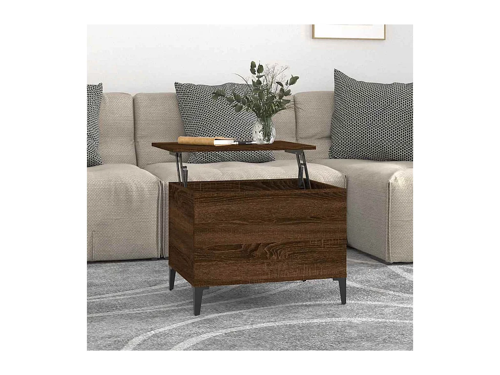 Salontafel 60x44,5x45 cm bewerkt hout bruin eikenkleur
