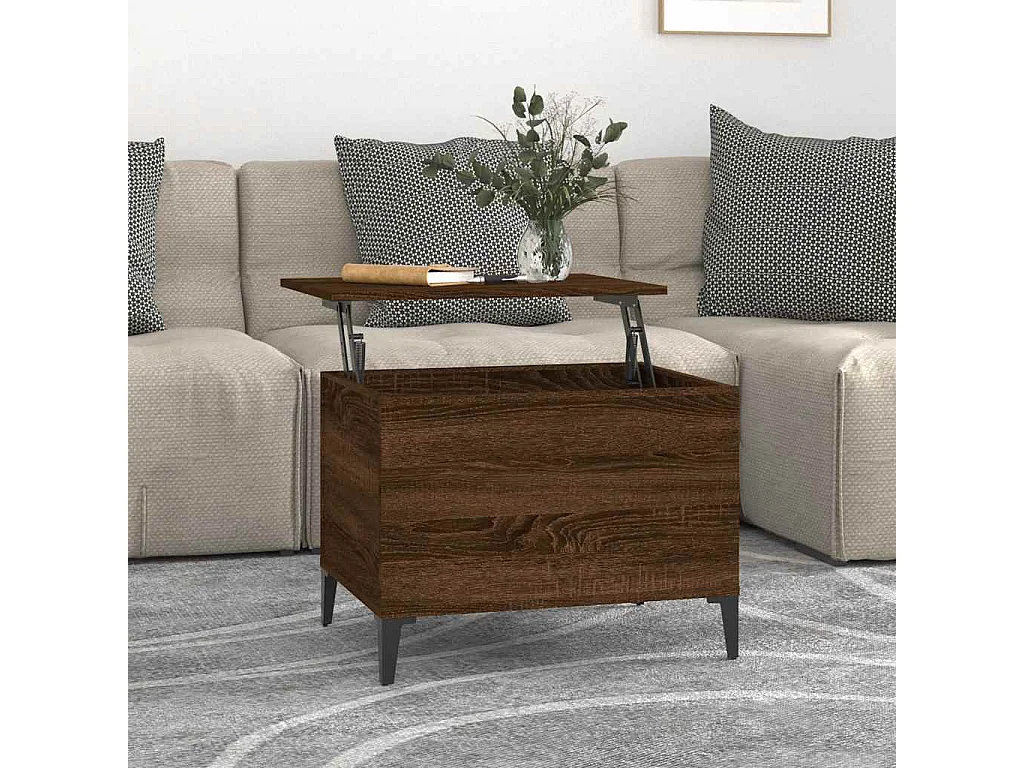 Salontafel 60x44,5x45 cm bewerkt hout bruin eikenkleur