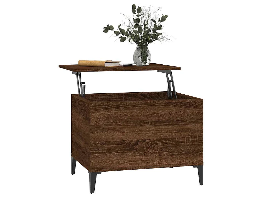 Salontafel 60x44,5x45 cm bewerkt hout bruin eikenkleur