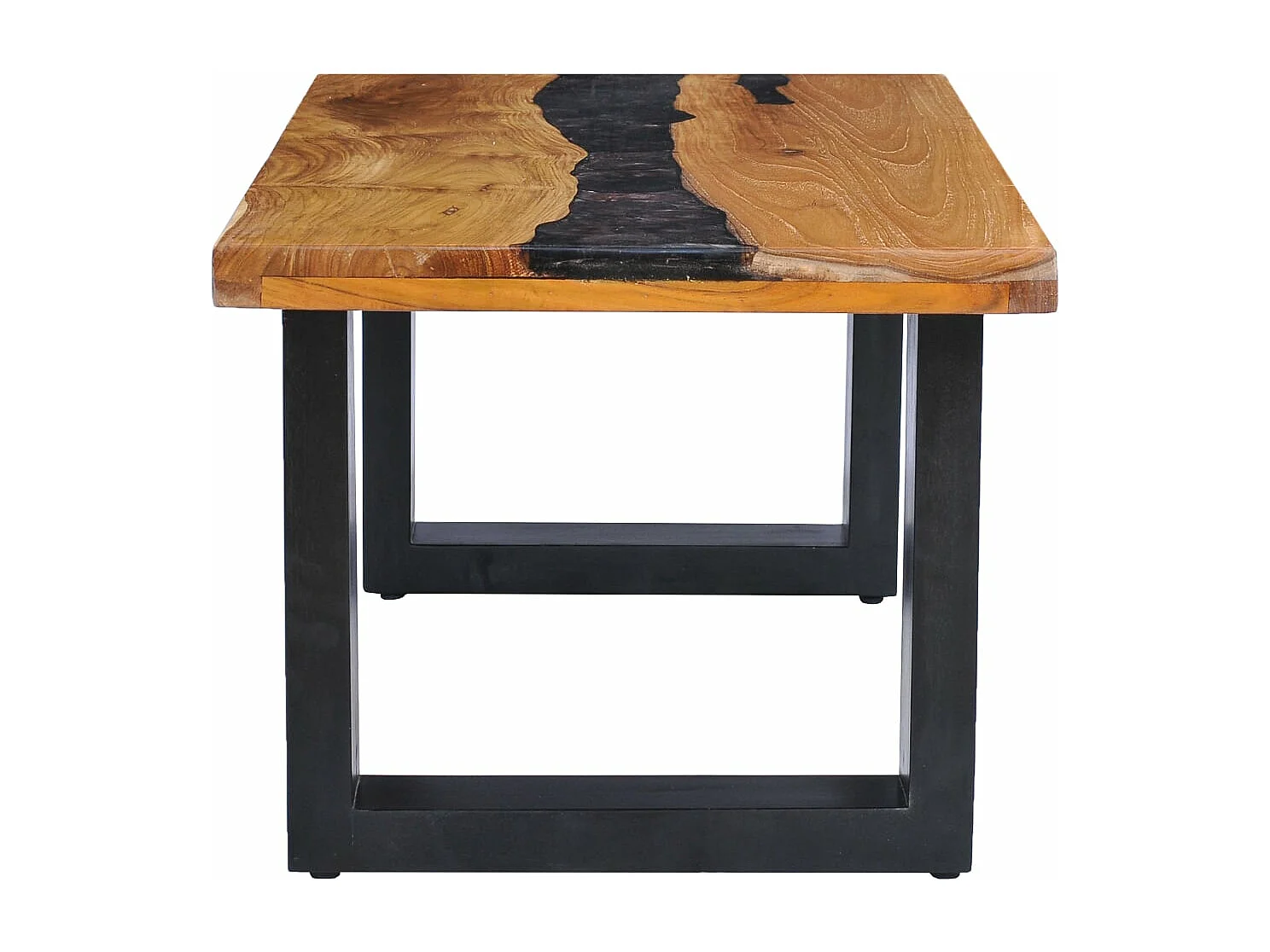 Tavolino Salotto 100x50x40 cm Legno Massello Teak e Poliresina