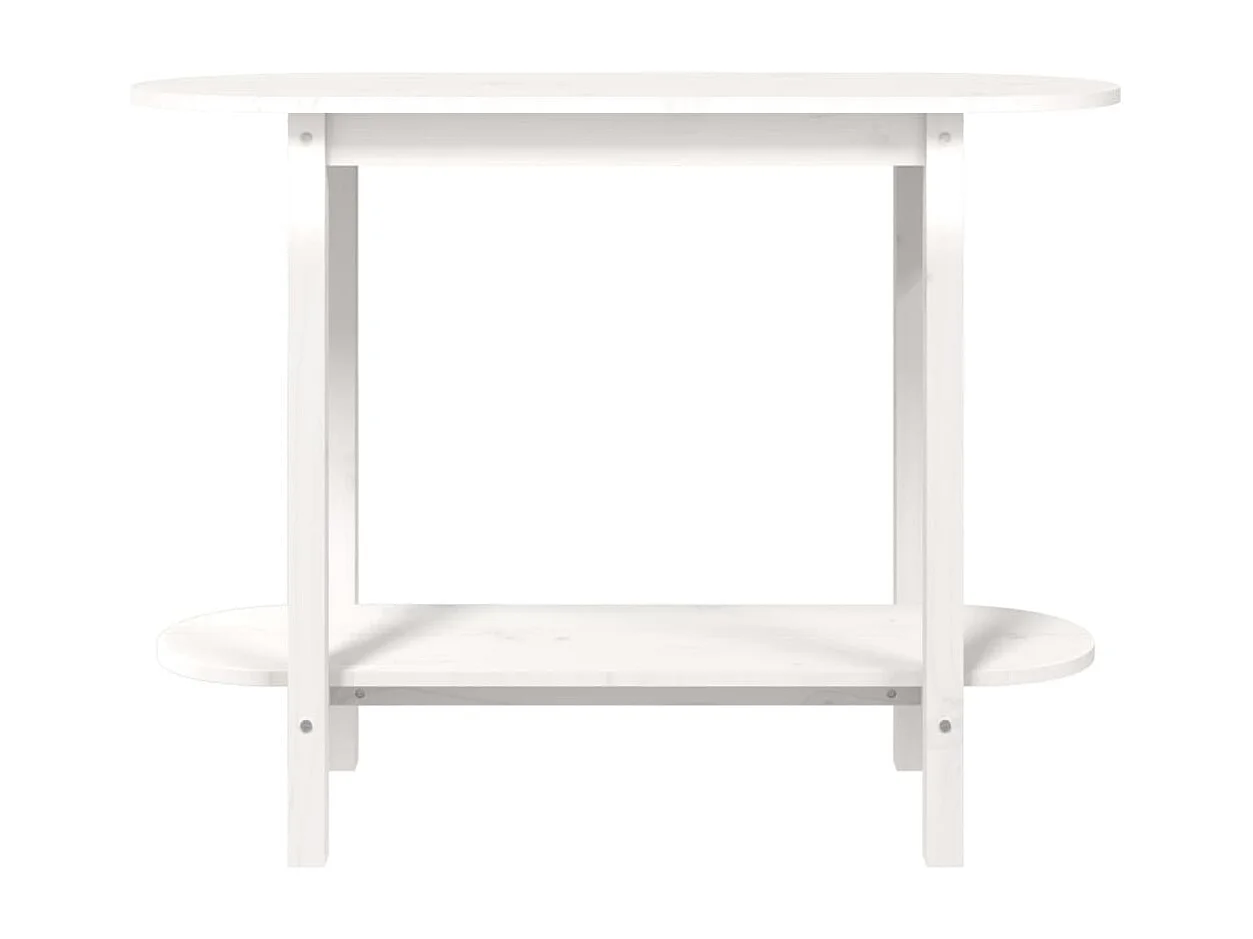 Tavolo Consolle Bianco 110x40x80 cm in Legno Massello di Pino