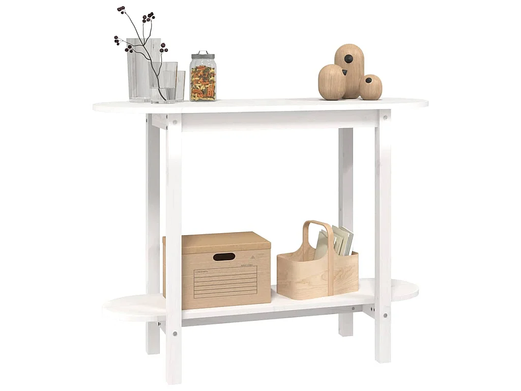 Wandtafel 110x40x80 cm massief grenenhout wit
