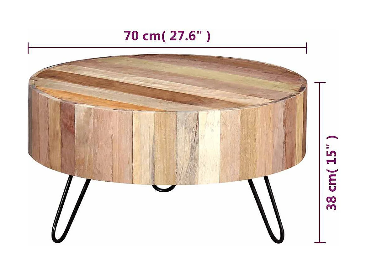 Salontafel massief gerecycled hout