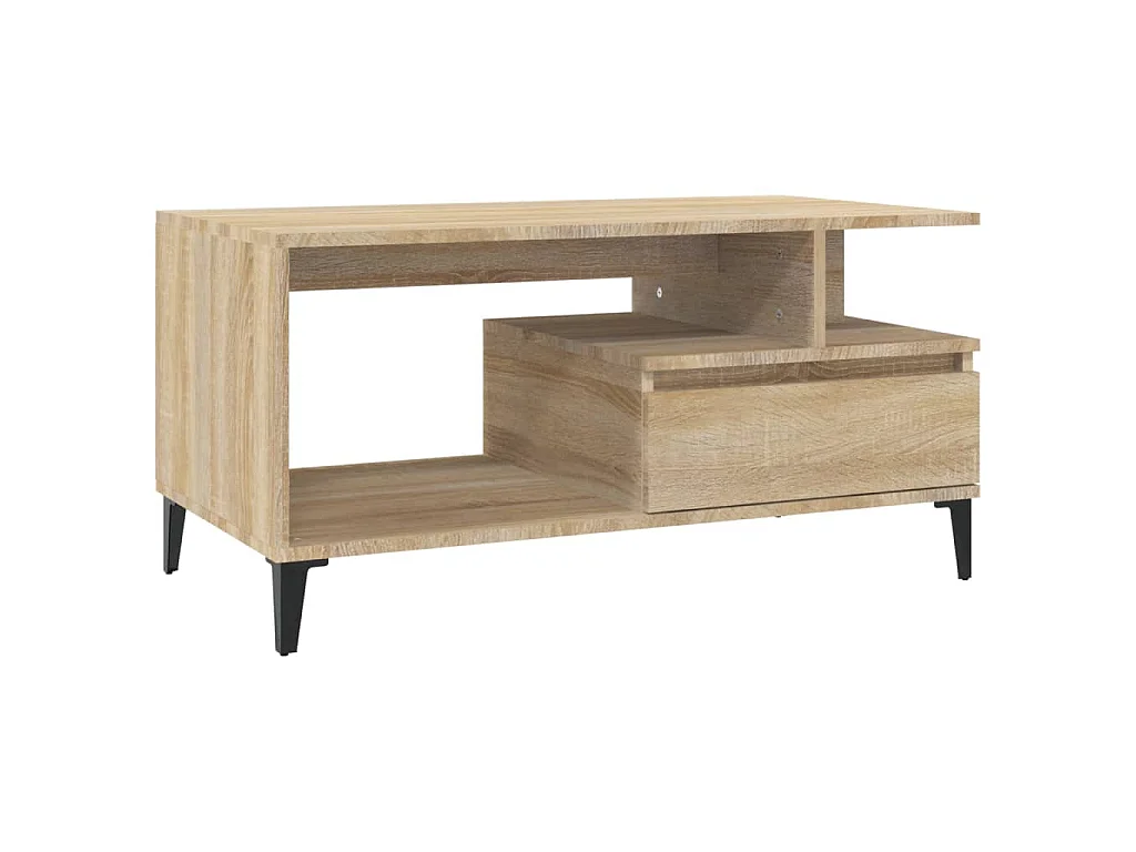 Mesa de centro madera contrachapada roble Sonoma 90x49x45 cm