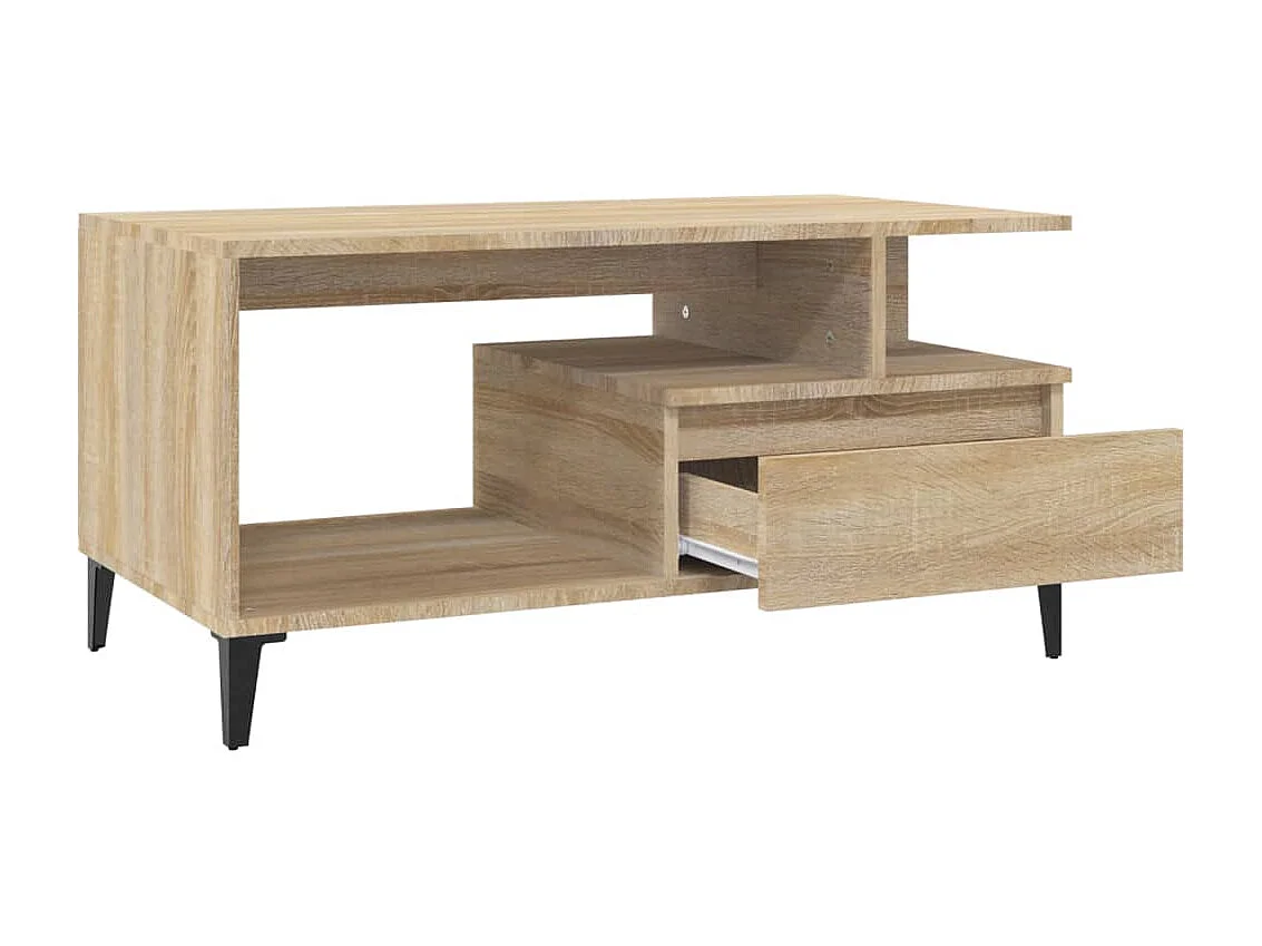 Mesa de centro madera contrachapada roble Sonoma 90x49x45 cm