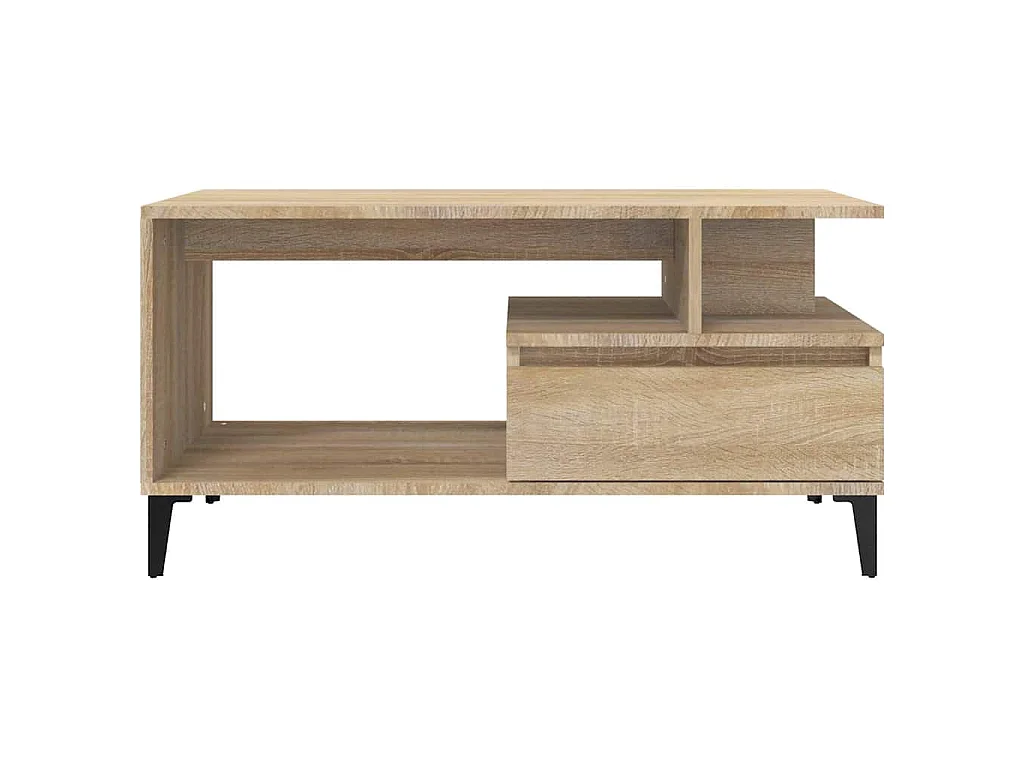 Salontafel 90x49x45 cm bewerkt hout sonoma eikenkleurig
