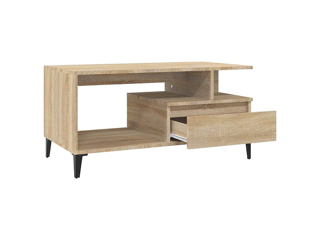 Salontafel 90x49x45 cm bewerkt hout sonoma eikenkleurig