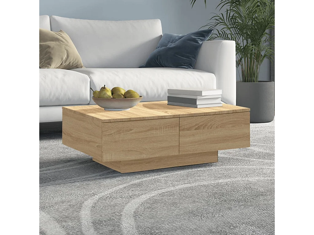 Salontafel 90x60x31 cm bewerkt hout sonoma eikenkleurig