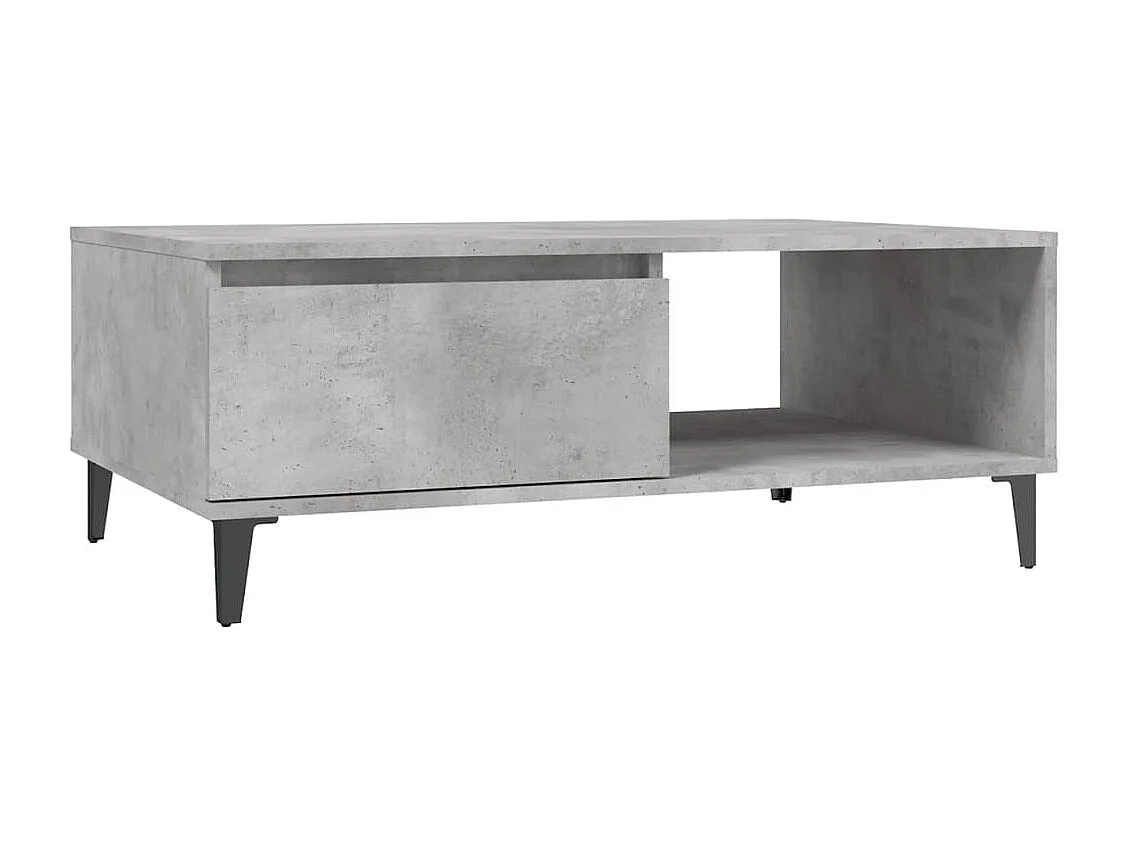 Table basse gris béton 90x60x35 cm bois d'ingénierie