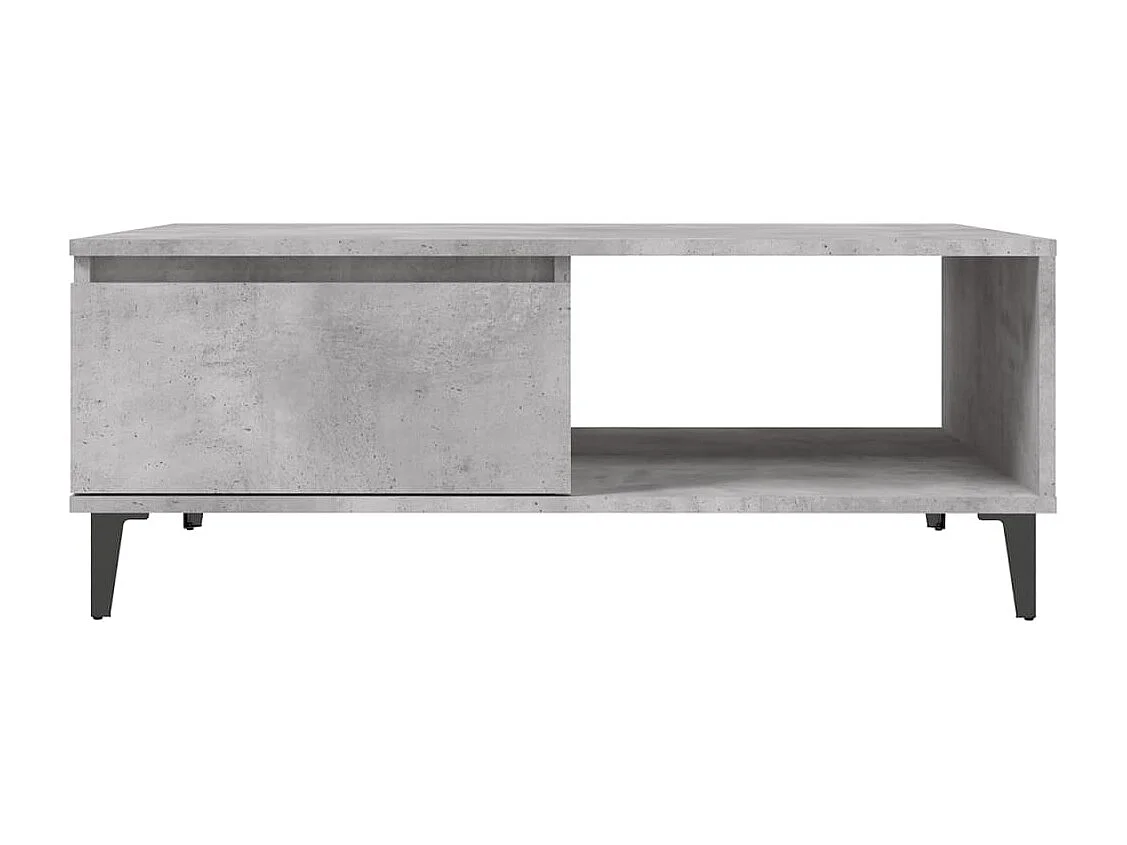 Table basse gris béton 90x60x35 cm bois d'ingénierie