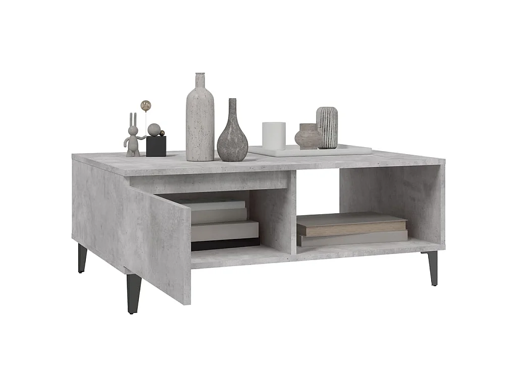 Salontafel 90x60x35 cm bewerkt hout betongrijs