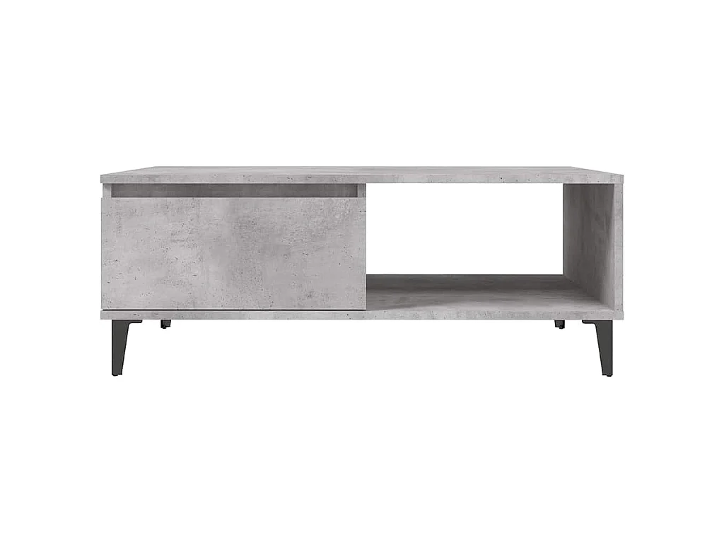 Table basse gris béton 90x60x35 cm bois d'ingénierie