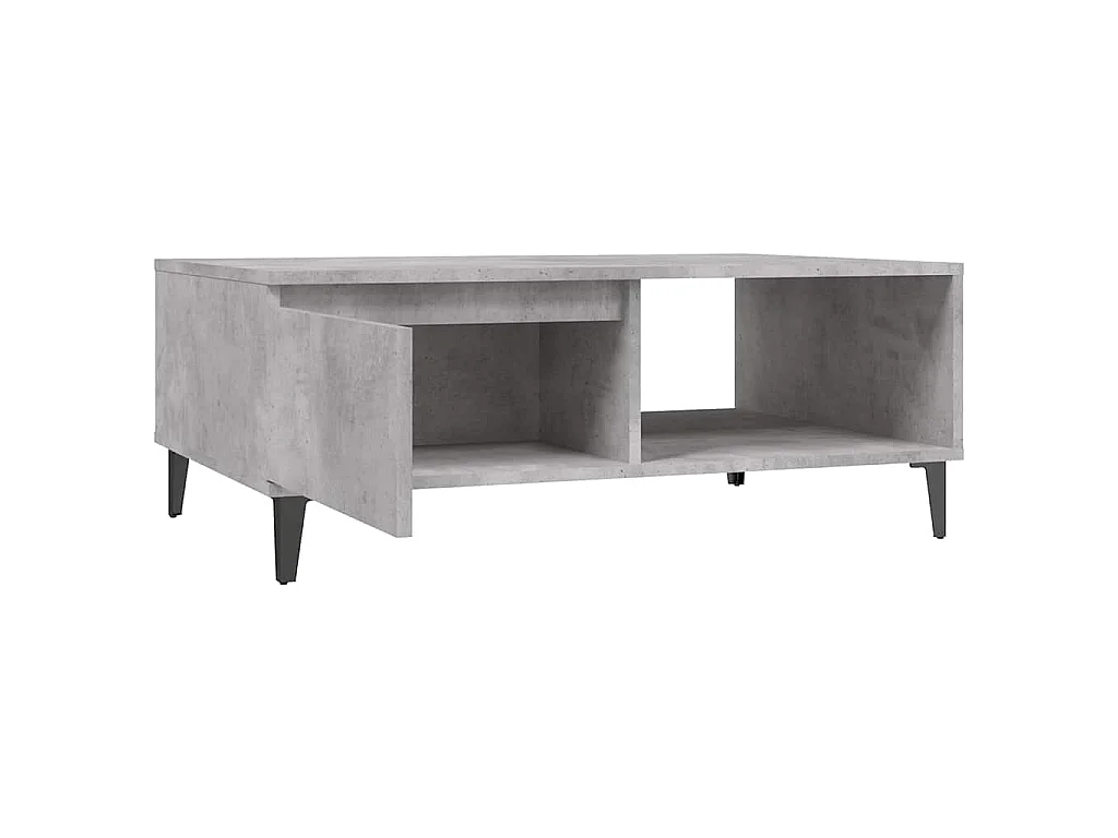 Table basse gris béton 90x60x35 cm bois d'ingénierie
