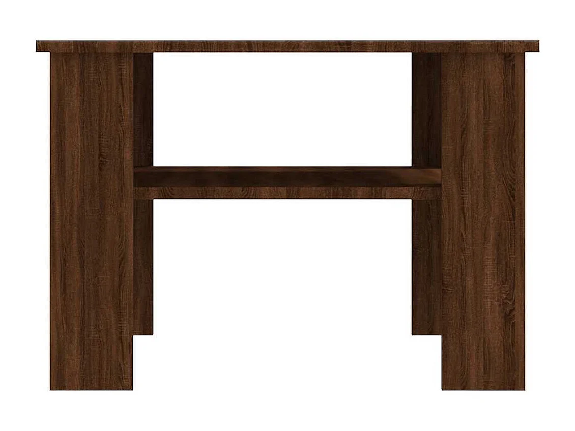 Mesa de centro de madera contrachapada roble marrón 60x60x42 cm