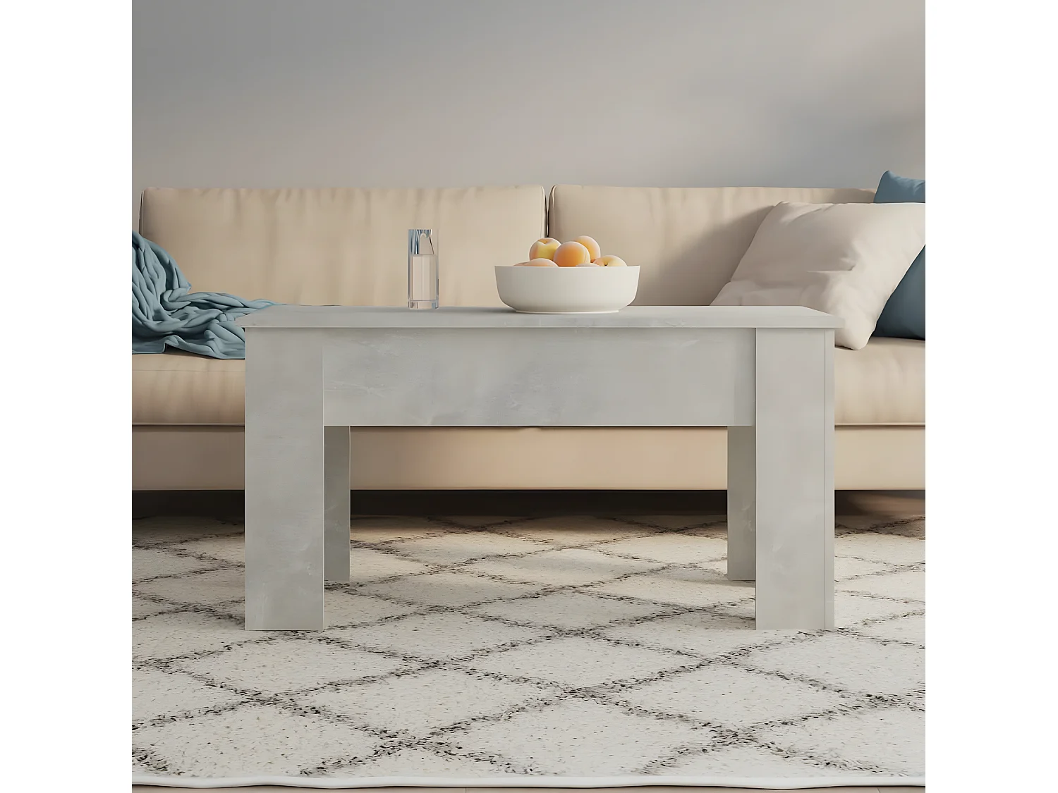 Couchtisch Betongrau 101x49x52 cm Holzwerkstoff