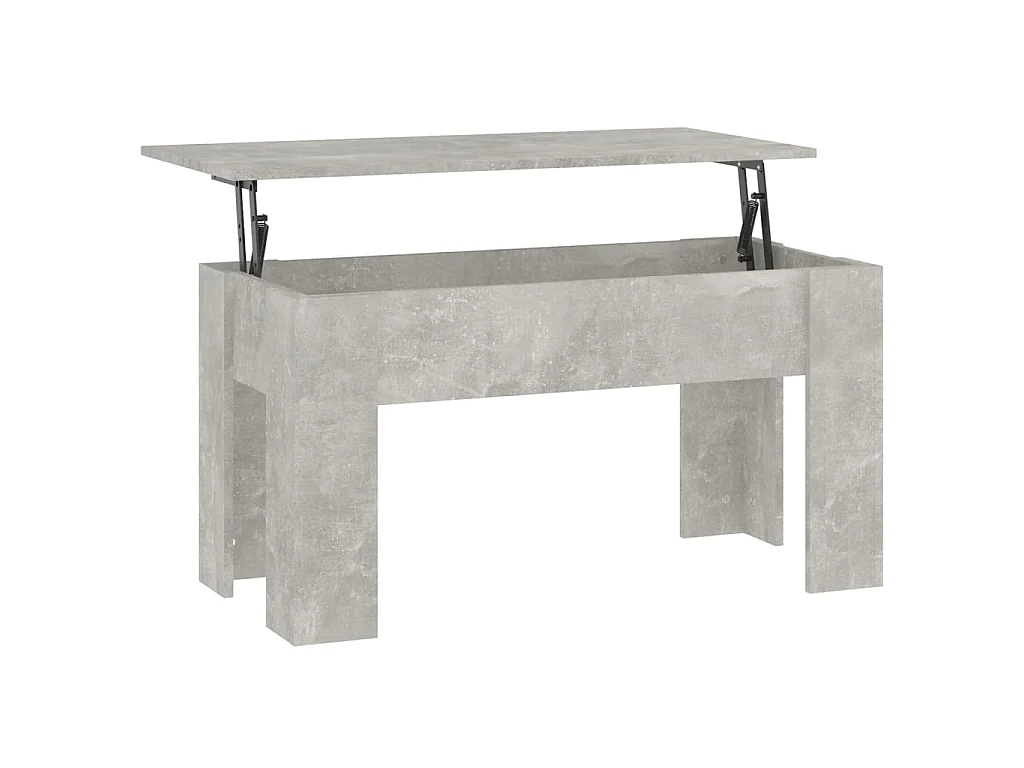 Table basse gris béton 101x49x52 cm bois d'ingénierie