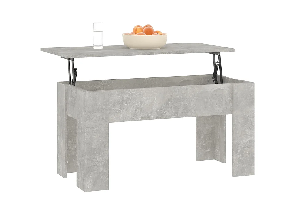 Table basse gris béton 101x49x52 cm bois d'ingénierie