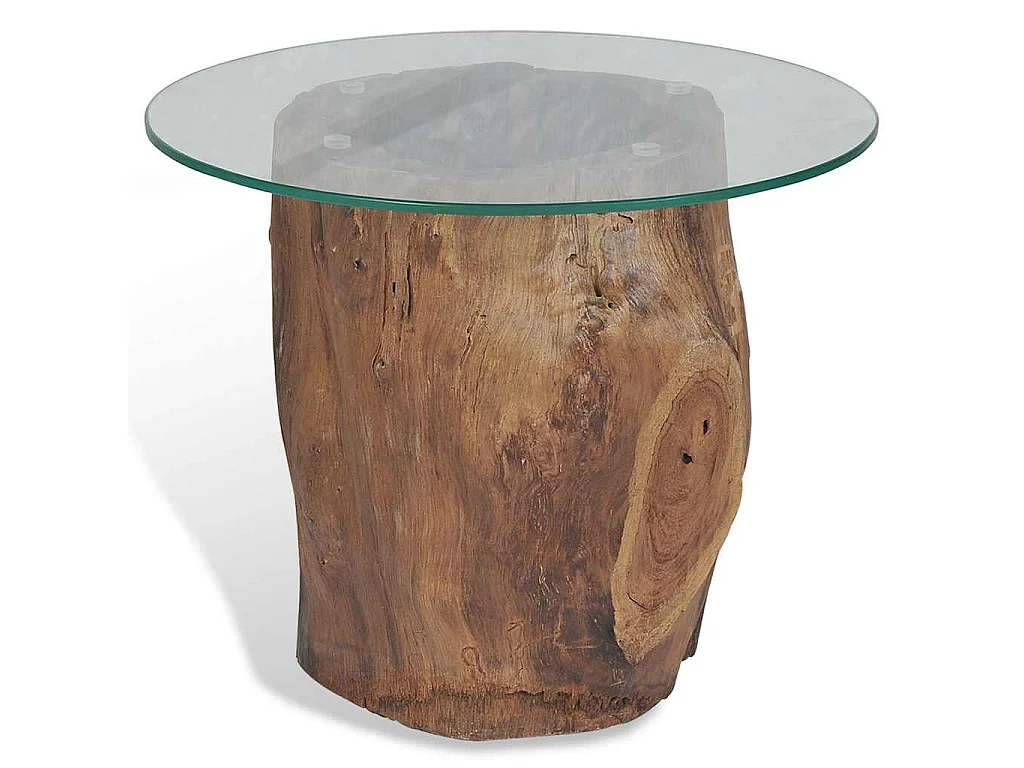 Mesa de centro em teca e vidro 50x40 cm