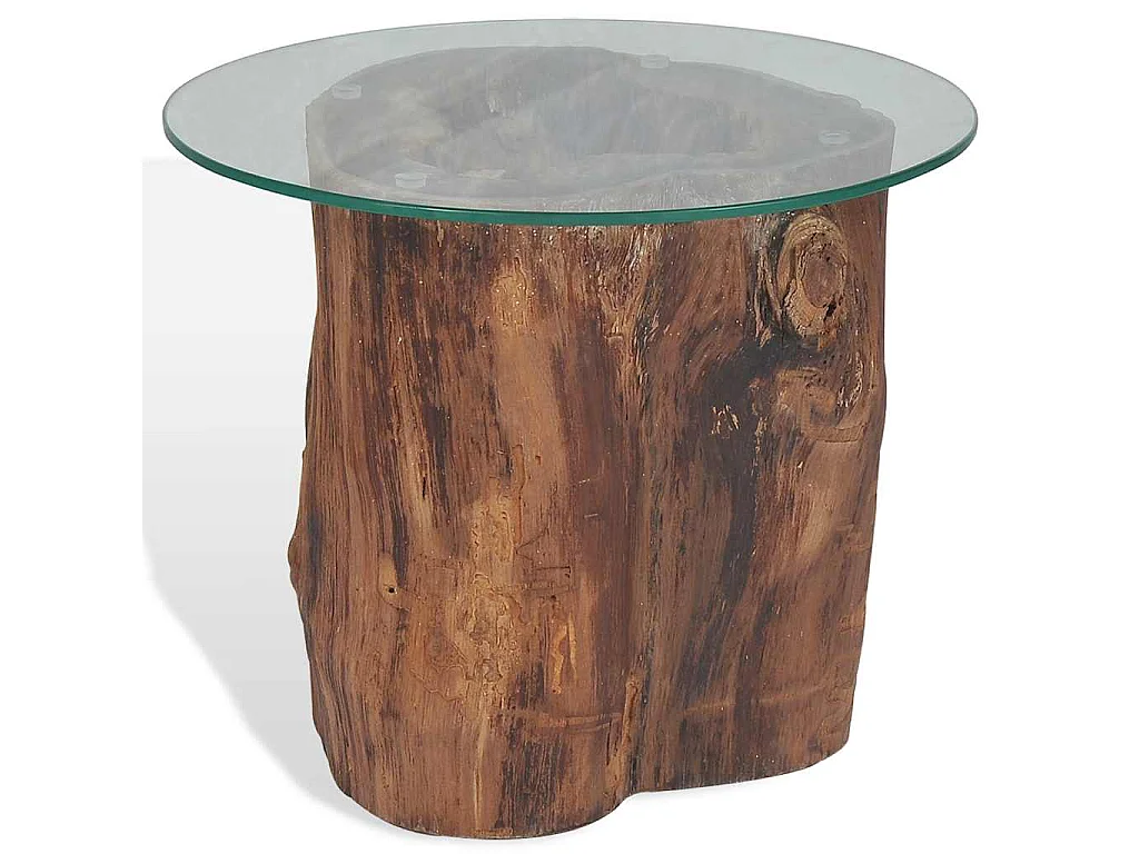 Mesa de centro em teca e vidro 50x40 cm