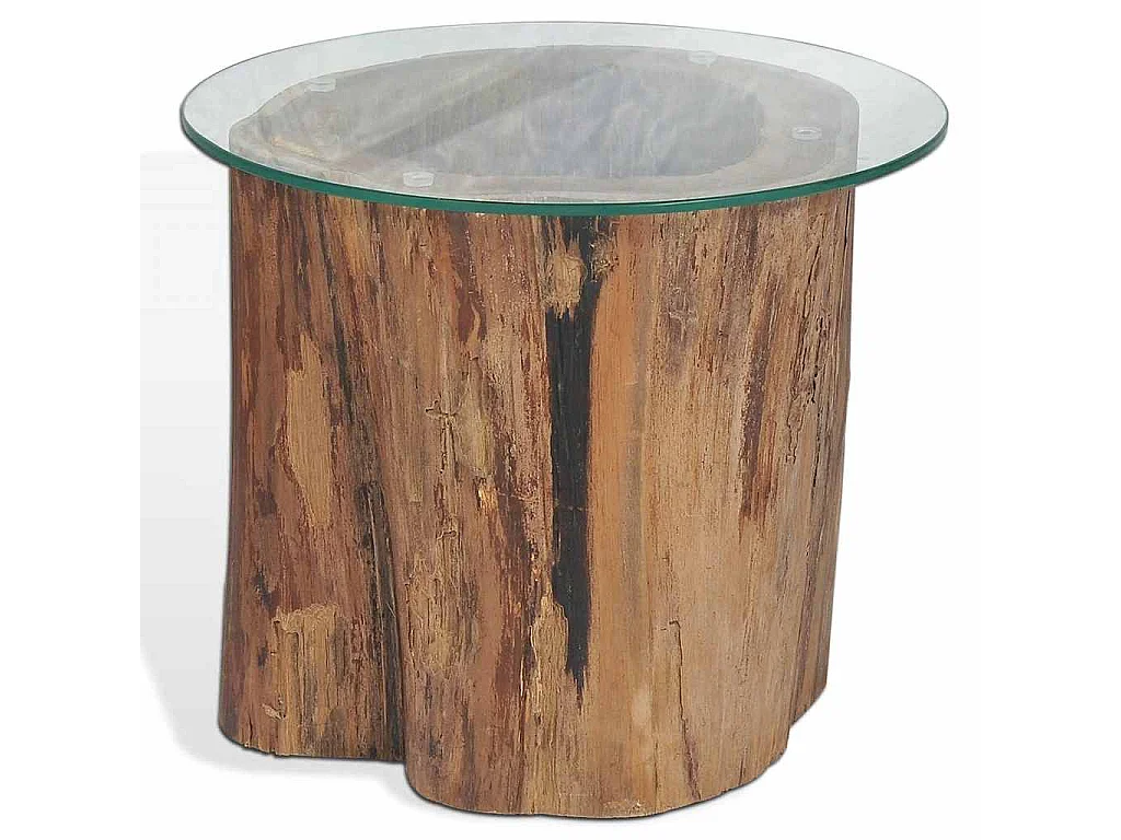 Mesa de centro em teca e vidro 50x40 cm