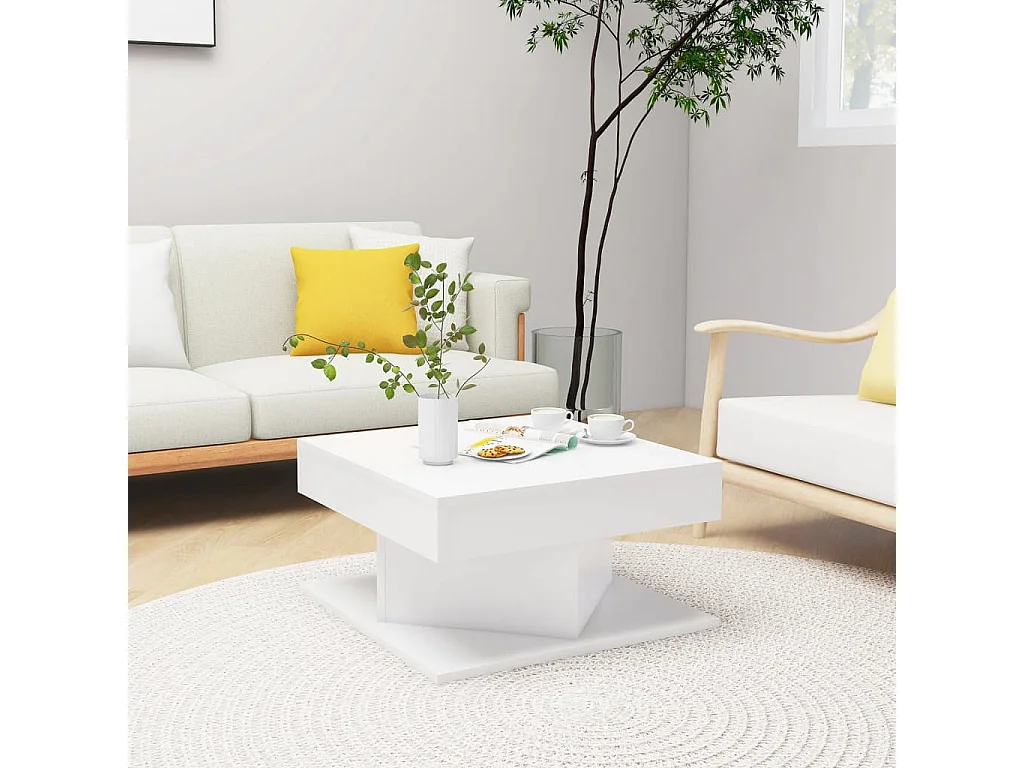 Mesa de centro 57x57x30 cm derivados de madeira branco