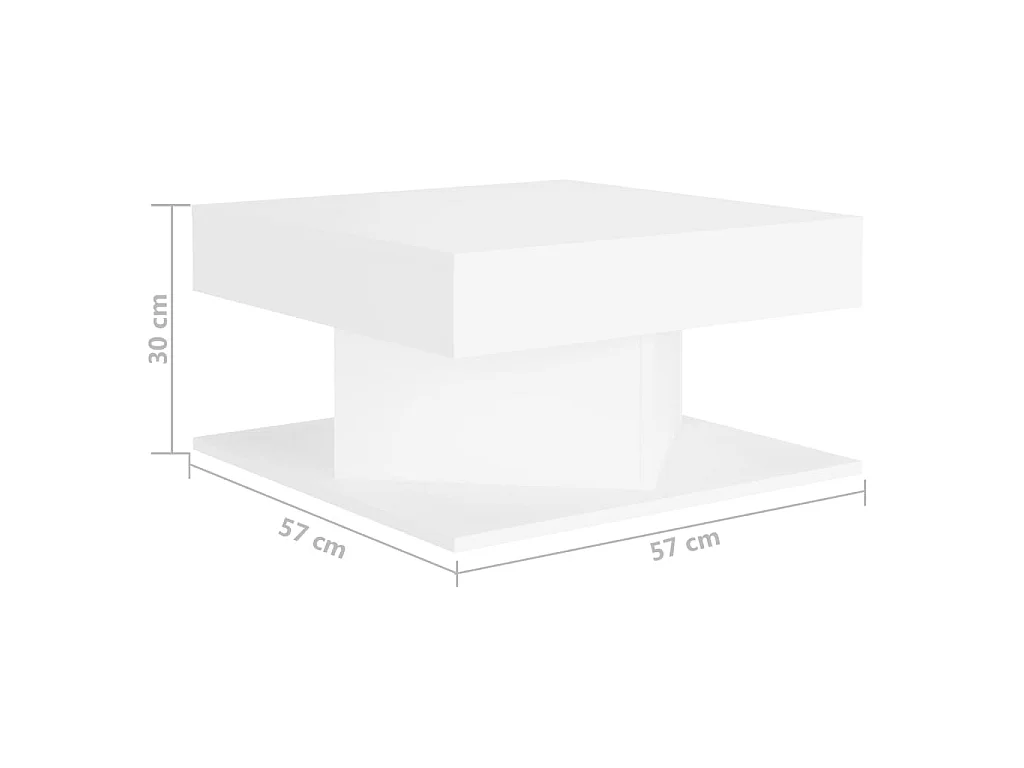 Mesa de centro 57x57x30 cm derivados de madeira branco