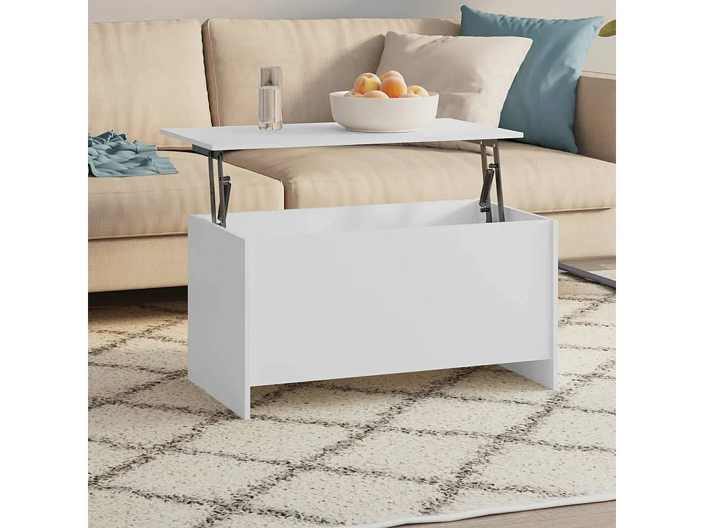 Couchtisch Weiß 102x55,5x52,5 cm Holzwerkstoff