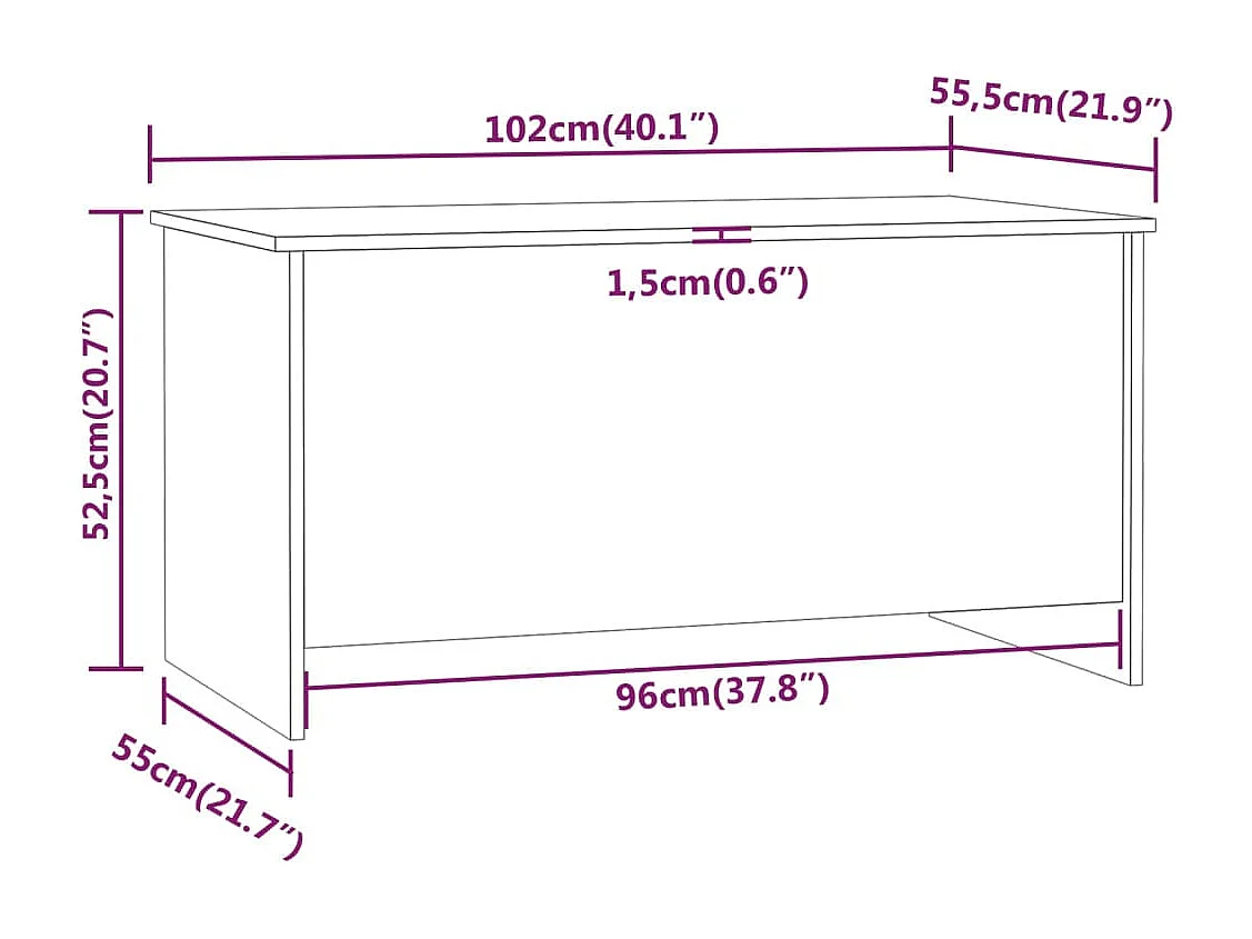 Couchtisch Weiß 102x55,5x52,5 cm Holzwerkstoff