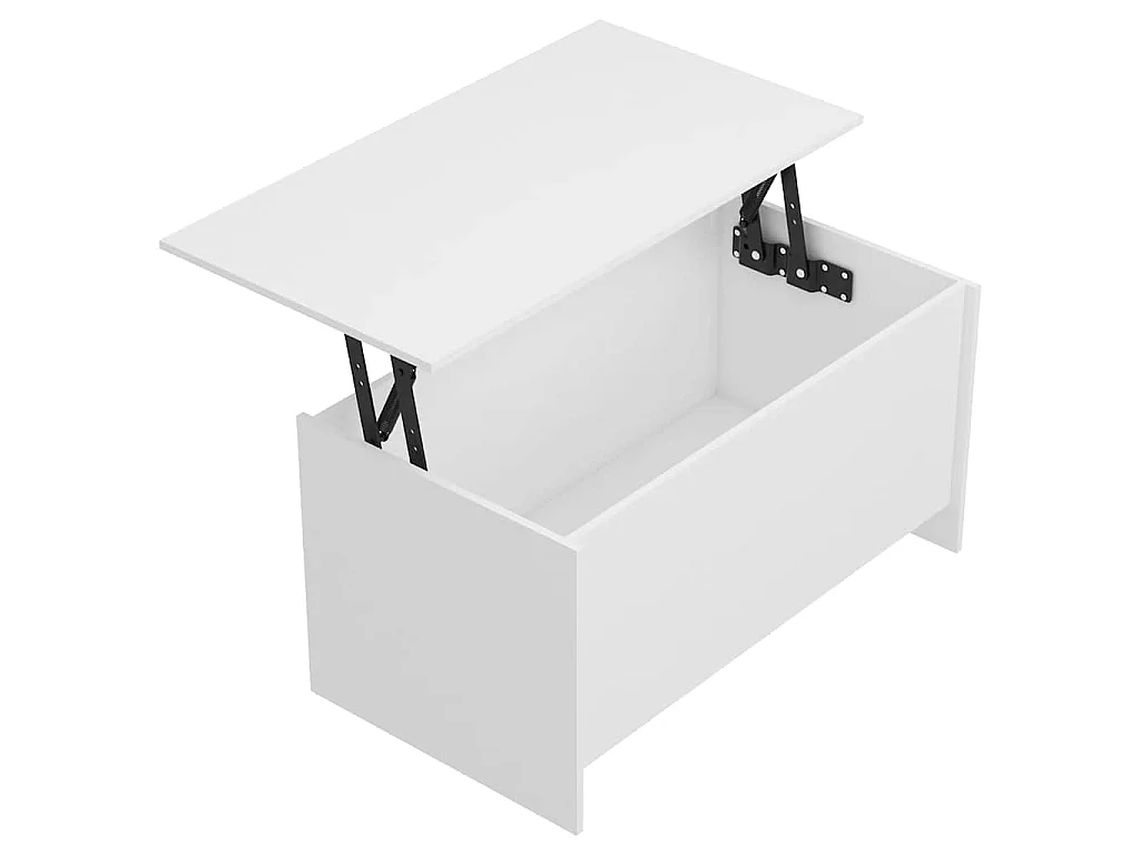 Table basse Blanc 102x55,5x52,5 cm Bois d'ingénierie
